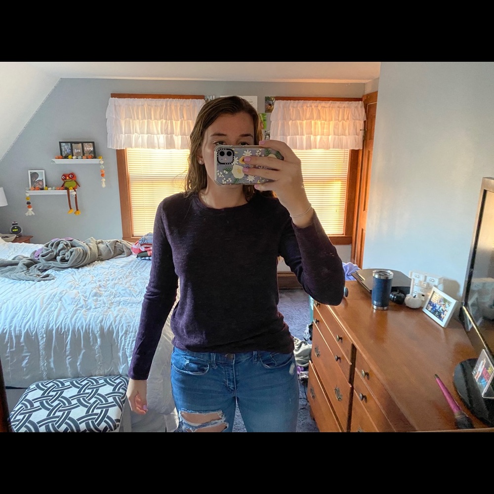 Long sleeve purple t-shirt